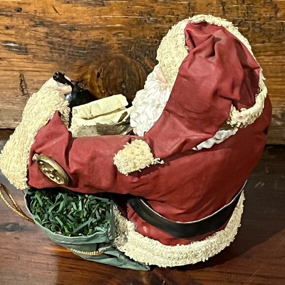 VTG Paper Mache Sitting SANTA CLAUS Christmas Decoration Primitive Folk Art - Picture 12 of 15
